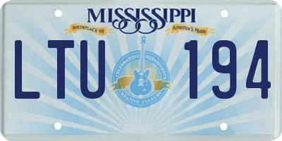 MS license plate LTU194