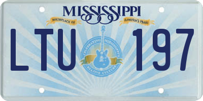 MS license plate LTU197