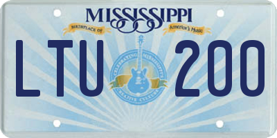 MS license plate LTU200