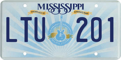 MS license plate LTU201