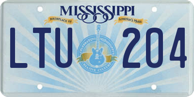 MS license plate LTU204
