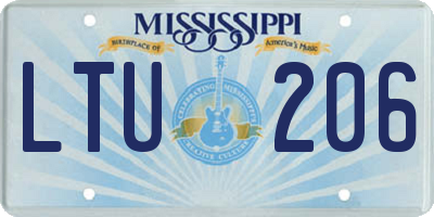 MS license plate LTU206