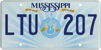 MS license plate LTU207