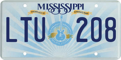 MS license plate LTU208