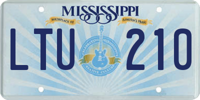 MS license plate LTU210