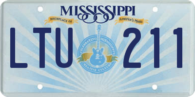 MS license plate LTU211