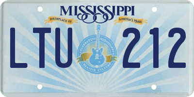MS license plate LTU212