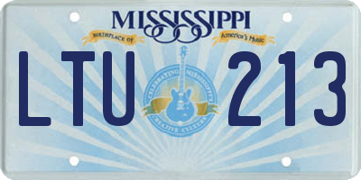 MS license plate LTU213