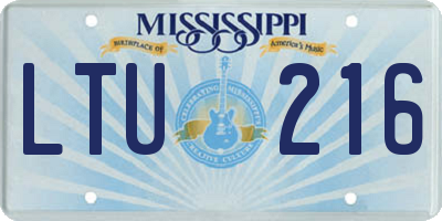 MS license plate LTU216