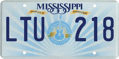 MS license plate LTU218