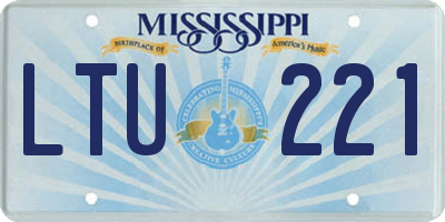 MS license plate LTU221