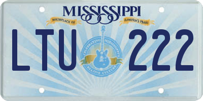 MS license plate LTU222