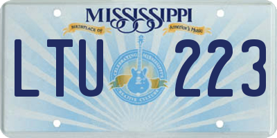 MS license plate LTU223