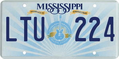 MS license plate LTU224