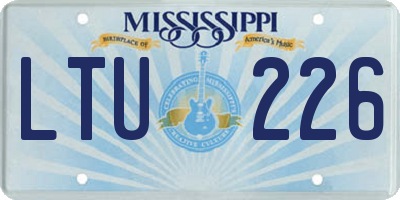 MS license plate LTU226