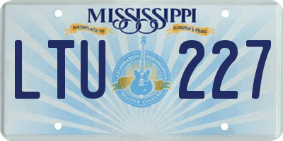 MS license plate LTU227