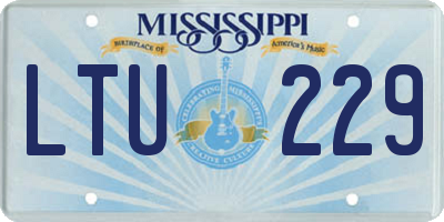 MS license plate LTU229