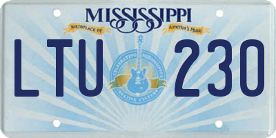 MS license plate LTU230