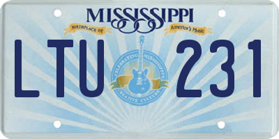MS license plate LTU231