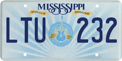 MS license plate LTU232