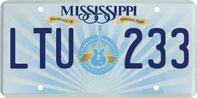 MS license plate LTU233