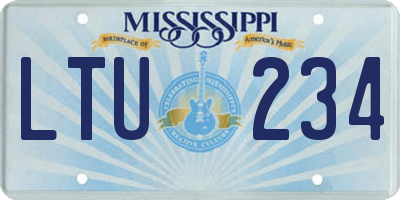 MS license plate LTU234