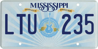 MS license plate LTU235