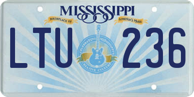 MS license plate LTU236