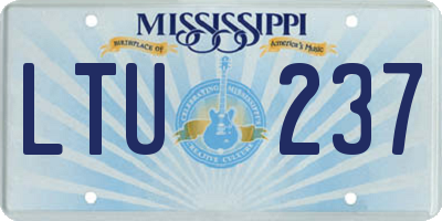 MS license plate LTU237
