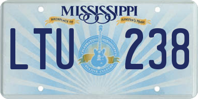 MS license plate LTU238
