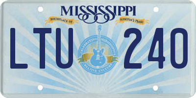 MS license plate LTU240