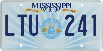 MS license plate LTU241