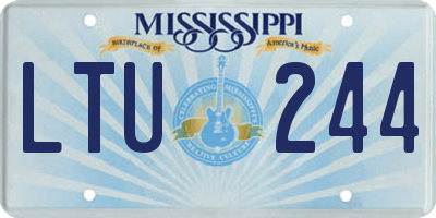 MS license plate LTU244