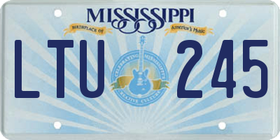 MS license plate LTU245