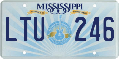 MS license plate LTU246