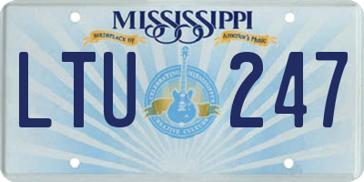 MS license plate LTU247