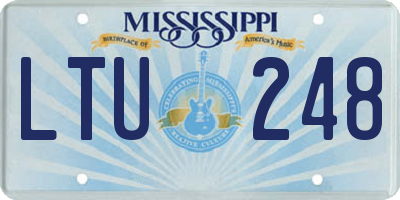 MS license plate LTU248