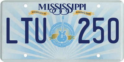 MS license plate LTU250