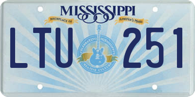 MS license plate LTU251