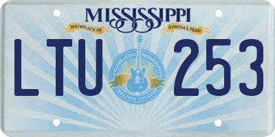 MS license plate LTU253