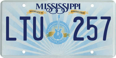 MS license plate LTU257