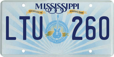 MS license plate LTU260