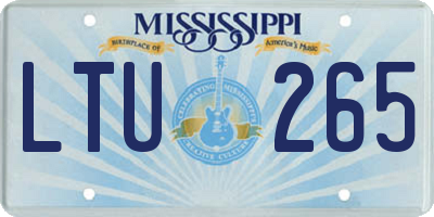 MS license plate LTU265