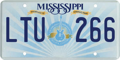 MS license plate LTU266