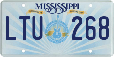 MS license plate LTU268