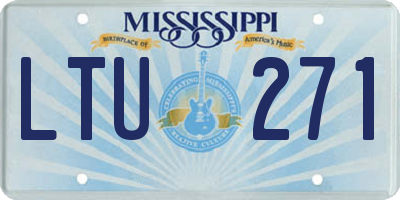 MS license plate LTU271