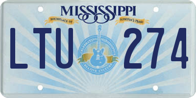 MS license plate LTU274