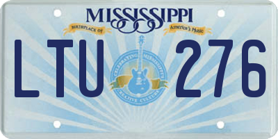 MS license plate LTU276