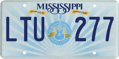 MS license plate LTU277