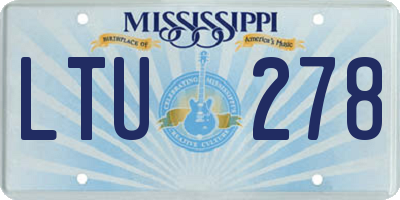 MS license plate LTU278